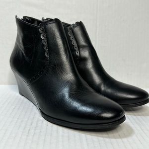 Jack Rogers Emery Leather Booties Black Ankle Boots Size 10